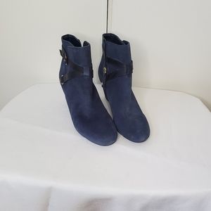 NWOT Isaac Mizrahi Live! Faux Suede Wedge Booties